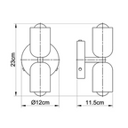 Arandela de Parede Dupla Minimalista Crema