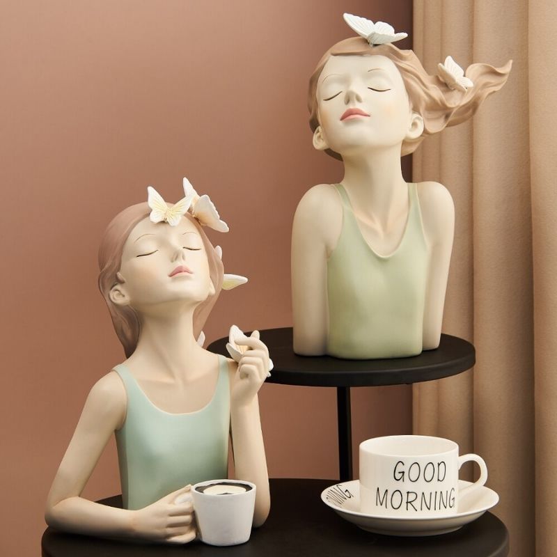Busto DecorativoLili Butterfly Café Estatueta