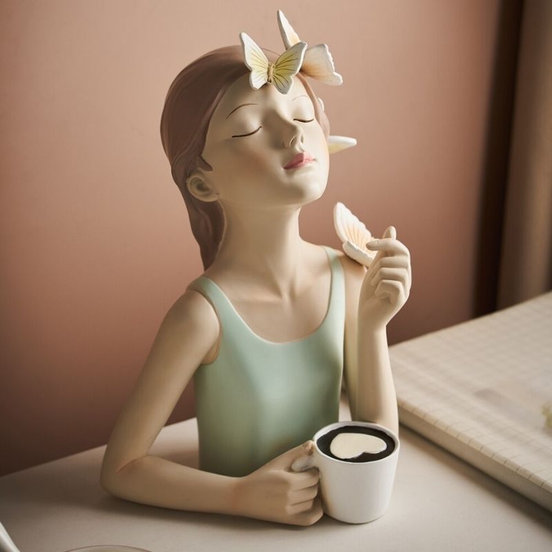 Busto DecorativoLili Butterfly Café Estatueta