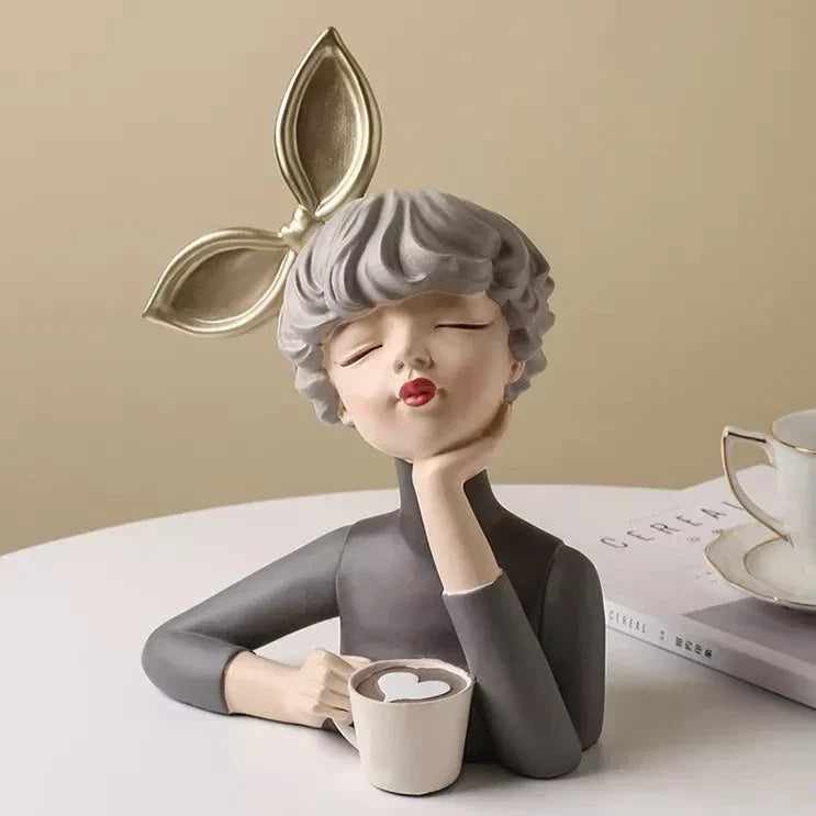 Busto Decorativo Lili Max Café Estatueta