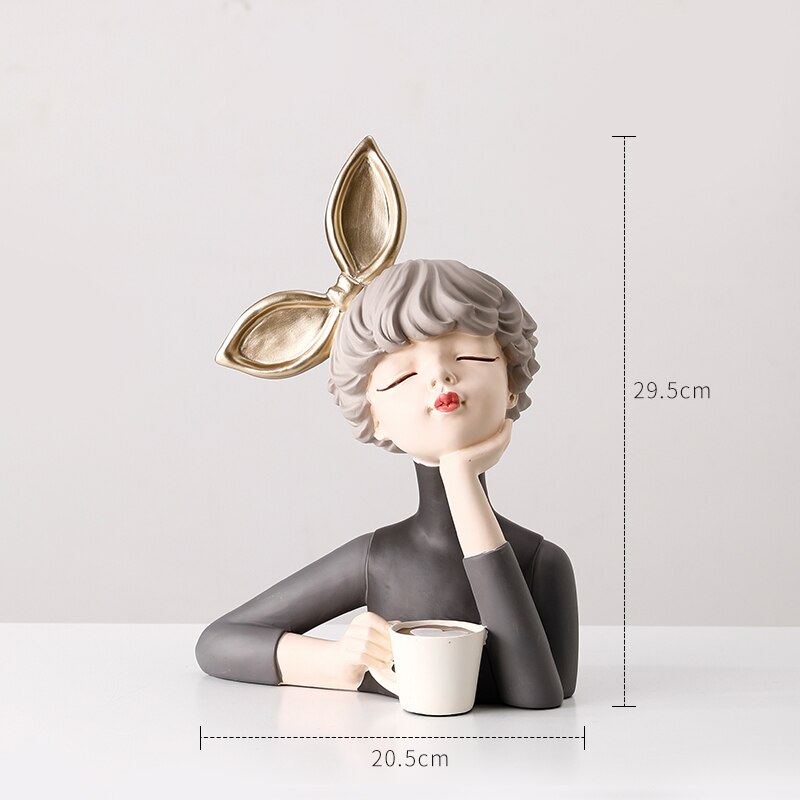 Busto Decorativo Lili Max Café Estatueta