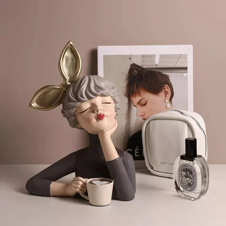 Busto Decorativo Lili Max Café Estatueta
