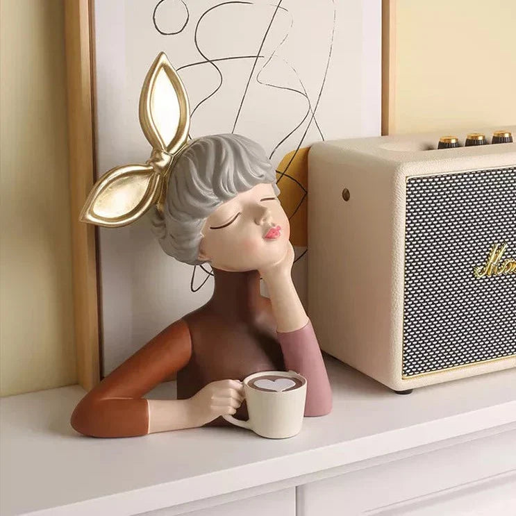 Busto Decorativo Lili Max Café Estatueta