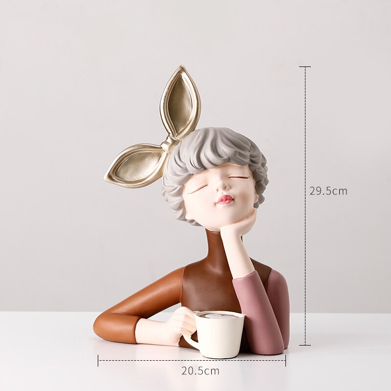 Busto Decorativo Lili Max Café Estatueta