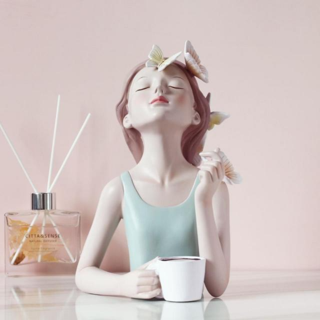 Busto DecorativoLili Butterfly Café Estatueta