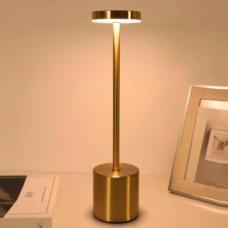 Luminária de Mesa LED Recarregável Sem Fio Metal