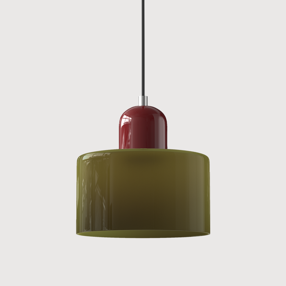 Luminária Pendente Pequena de Vidro Estilo Bauhaus