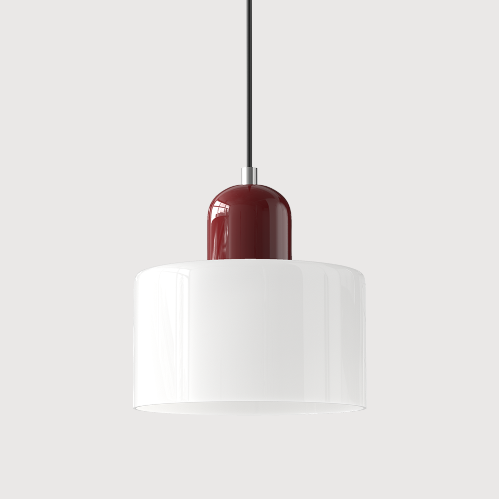 Luminária Pendente Pequena de Vidro Estilo Bauhaus