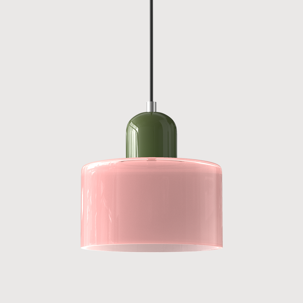 Luminária Pendente Pequena de Vidro Estilo Bauhaus