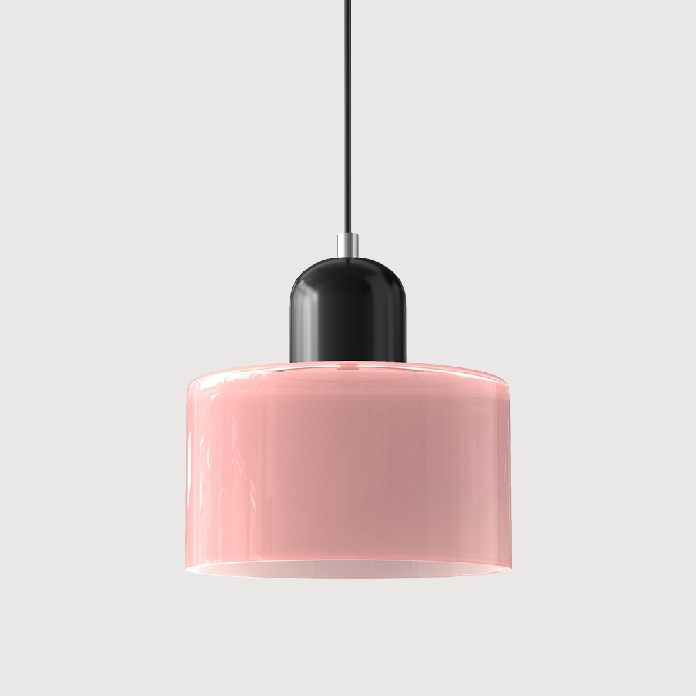 Luminária Pendente Pequena de Vidro Estilo Bauhaus