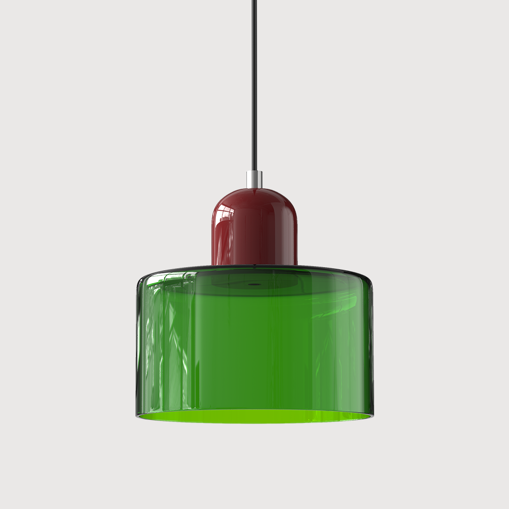 Luminária Pendente Pequena de Vidro Estilo Bauhaus