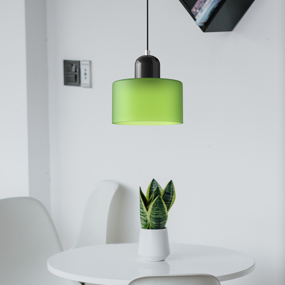 Luminária Pendente Pequena de Vidro Estilo Bauhaus