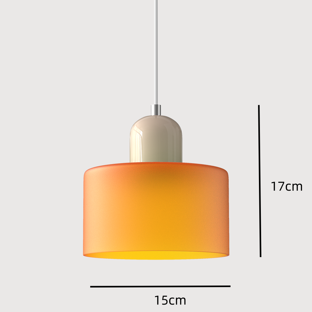 Luminária Pendente Pequena de Vidro Estilo Bauhaus