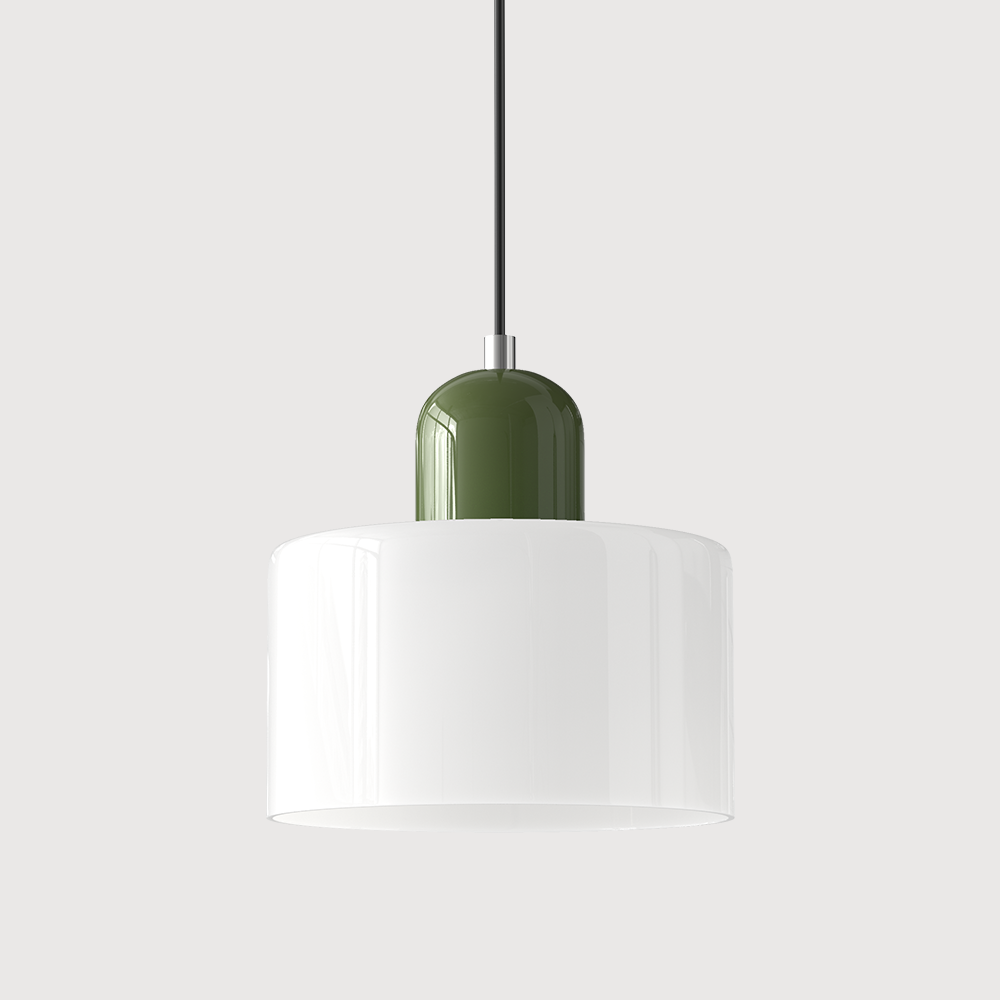 Luminária Pendente Pequena de Vidro Estilo Bauhaus