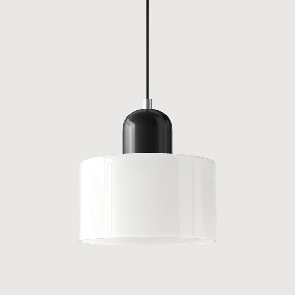 Luminária Pendente Pequena de Vidro Estilo Bauhaus