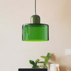 Luminária Pendente Pequena de Vidro Estilo Bauhaus