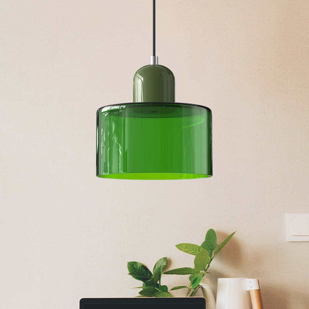 Luminária Pendente Pequena de Vidro Estilo Bauhaus
