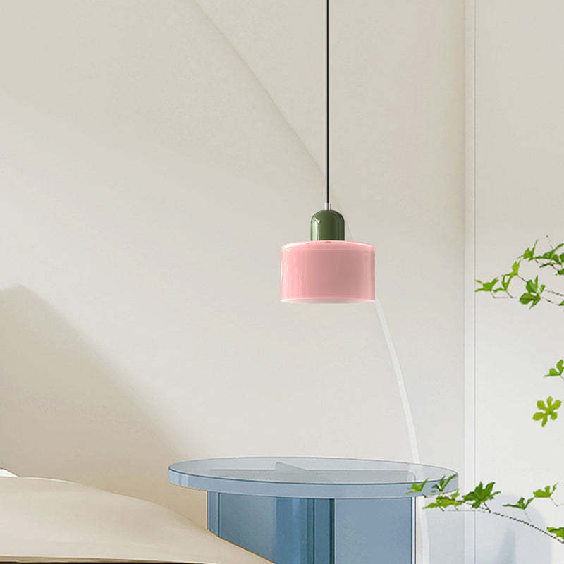 Luminária Pendente Pequena de Vidro Estilo Bauhaus