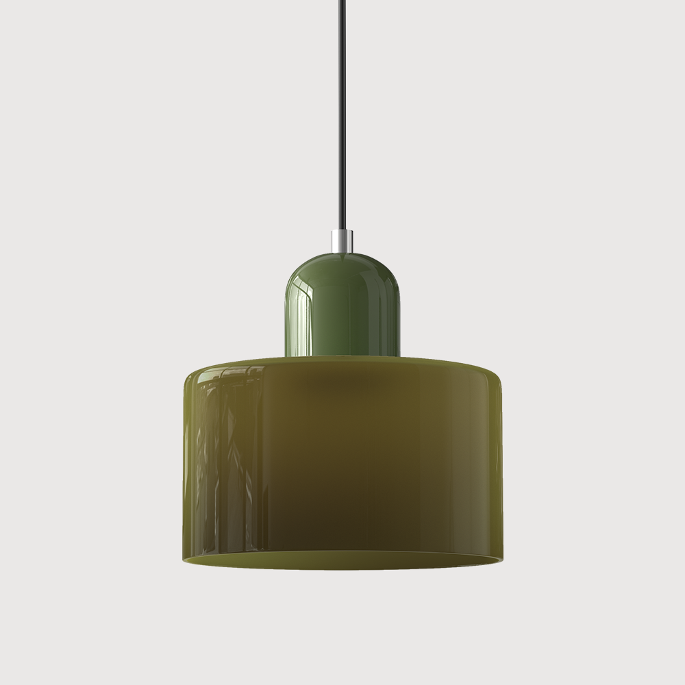 Luminária Pendente Pequena de Vidro Estilo Bauhaus