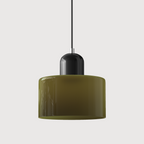 Luminária Pendente Pequena de Vidro Estilo Bauhaus