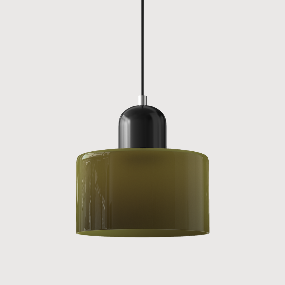 Luminária Pendente Pequena de Vidro Estilo Bauhaus