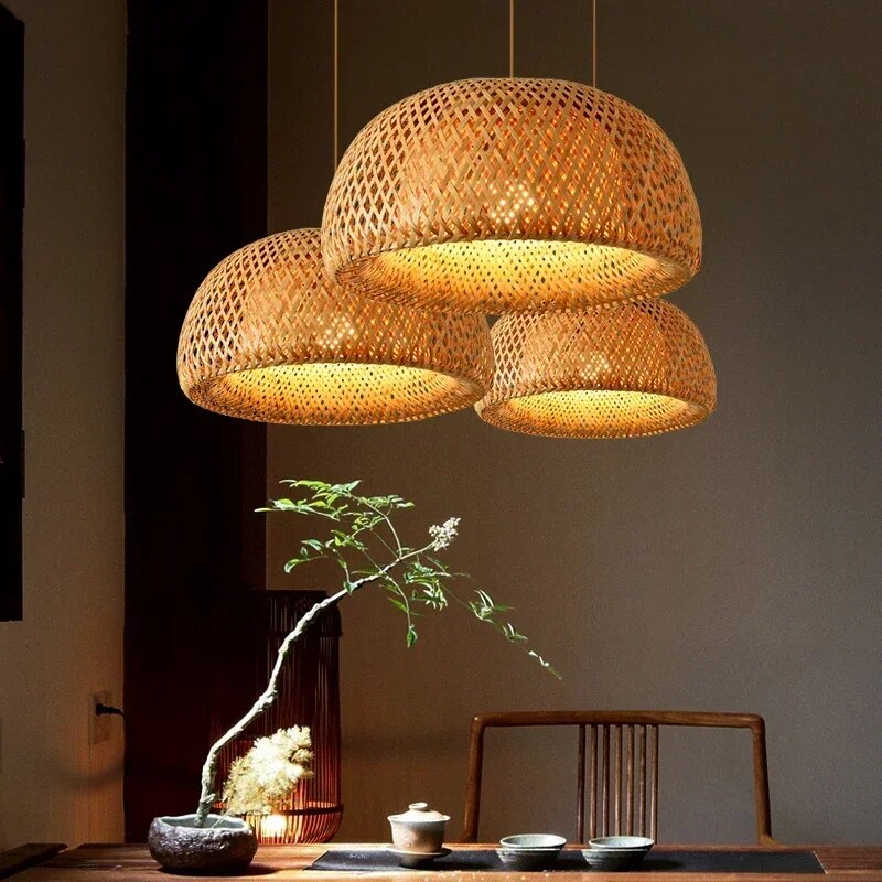 Luminária Pendente Bambu Organic Loom