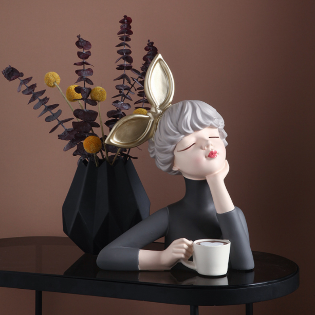 Busto Decorativo Lili Max Café Estatueta