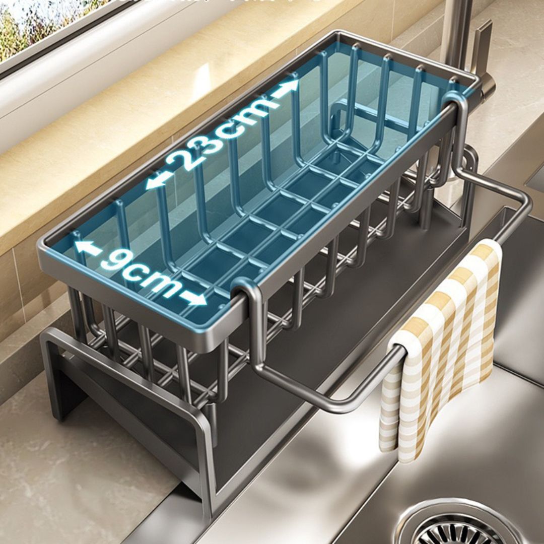 Suporte para Utensílios de Cozinha Auto-Drenagem