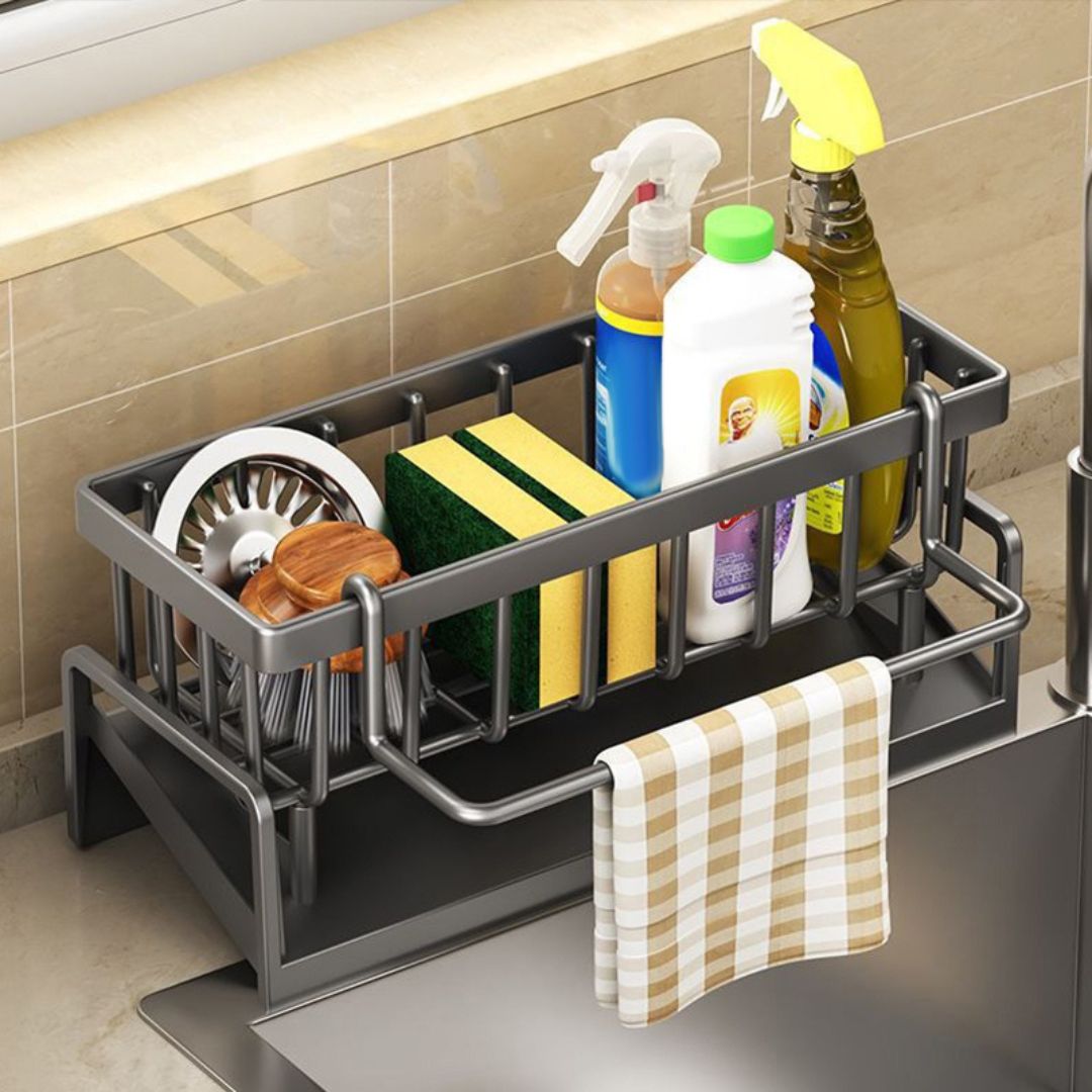 Suporte para Utensílios de Cozinha Auto-Drenagem
