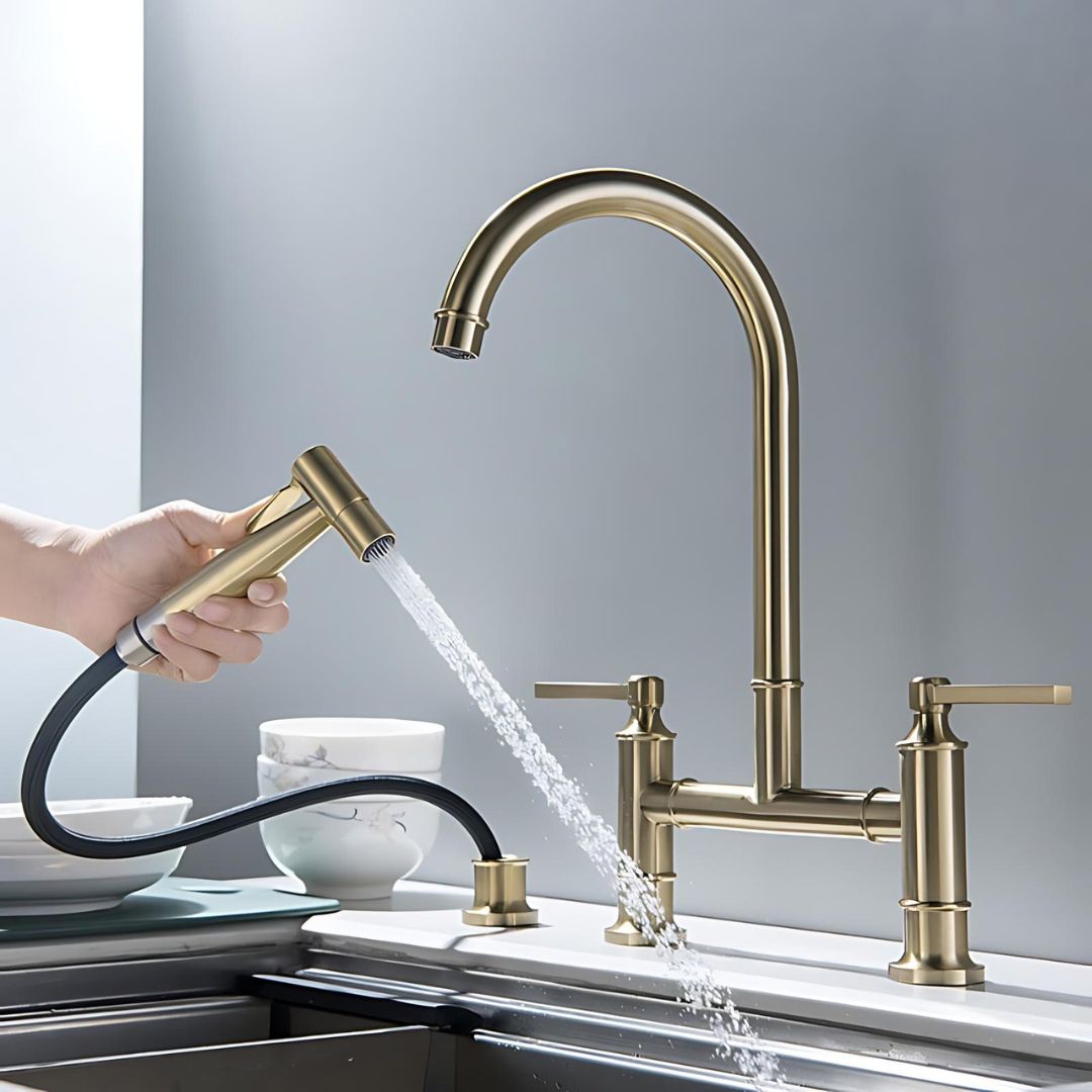 Torneira para Cozinha Duplo Comando com Ducha Lateral Prestige