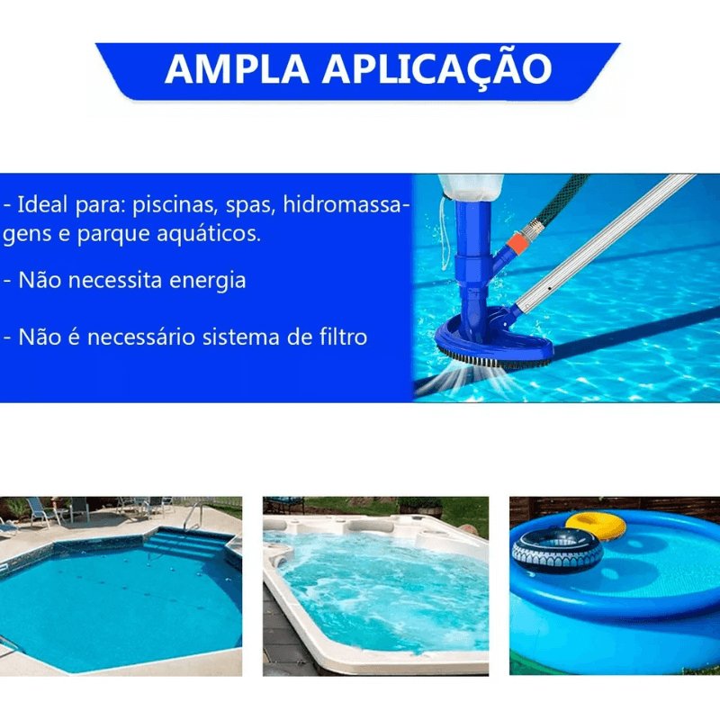 Aspirador A Vácuo Para Piscina Prático E Econômico