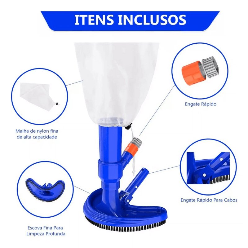 Aspirador A Vácuo Para Piscina Prático E Econômico