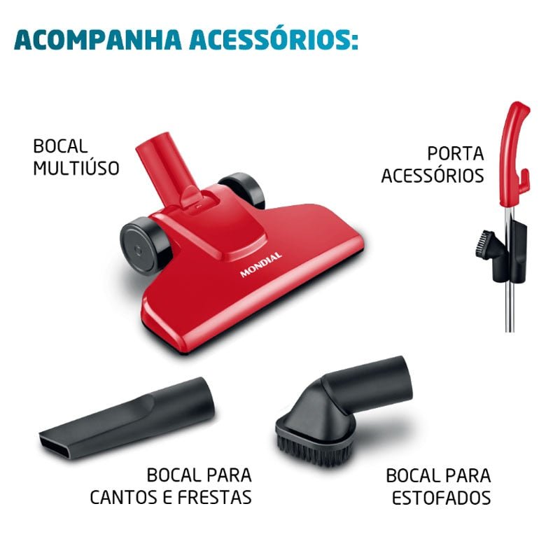 Aspirador de Pó Vertical 2 em 1 Mondial Turbo Cycle AP30 1200W