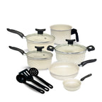 Jogo de Panelas Elegance Antiaderente Teflon 9 Peças Tampa Vidro