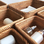 Cesto de Palha Rattan Feito a Mão